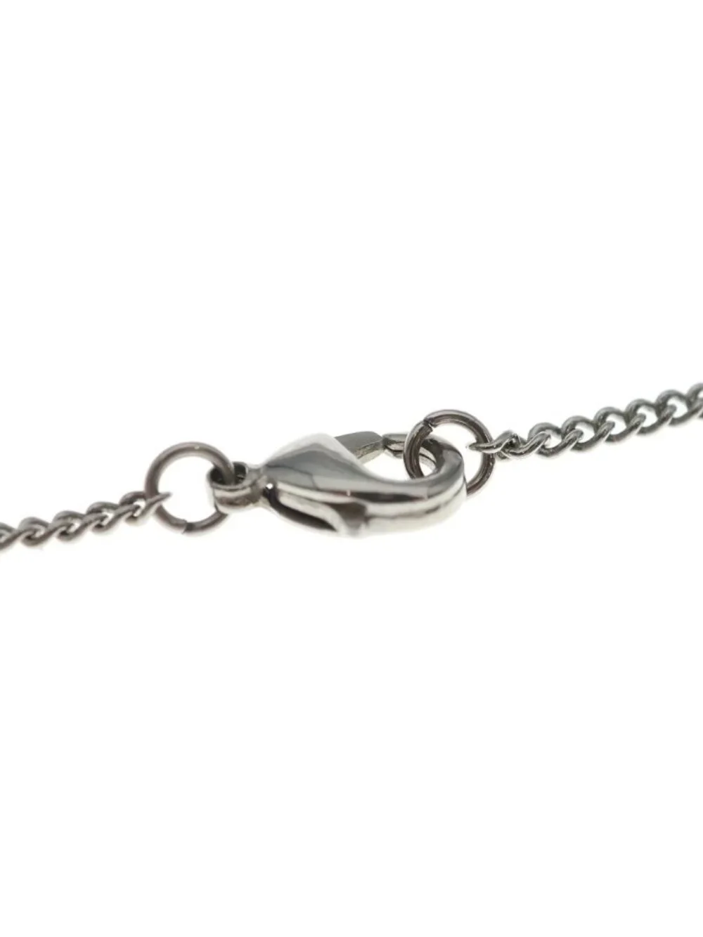 Louis Vuitton Monogram Ring Pendant Chain Silver